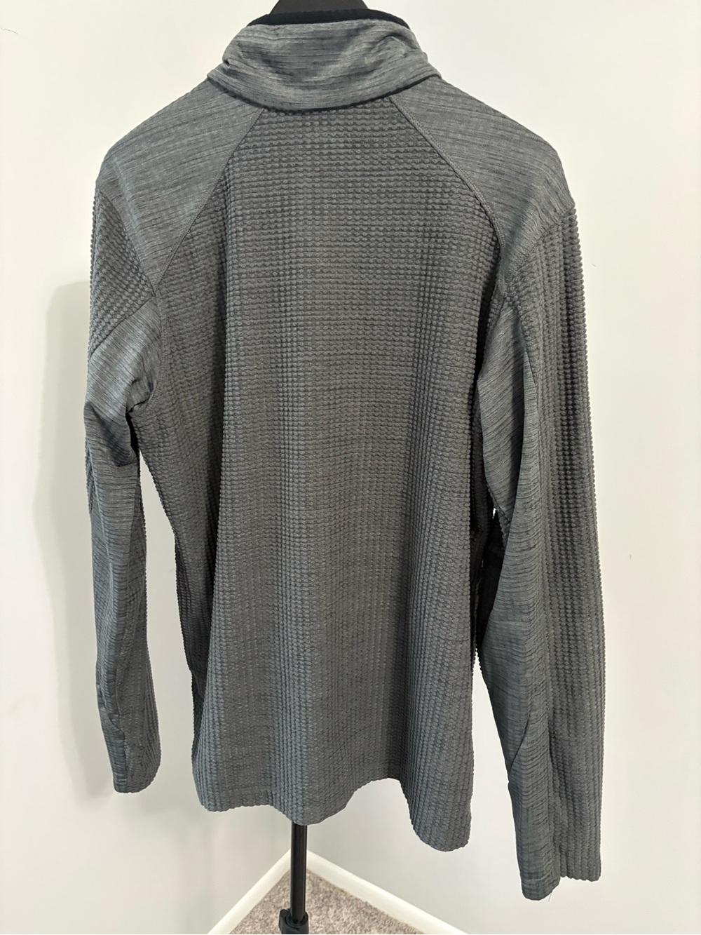 Columbia Mens Waffle Knit Half Zip Pullover Technical Fleece Gorpcore Gray L - Picture 4 of 9